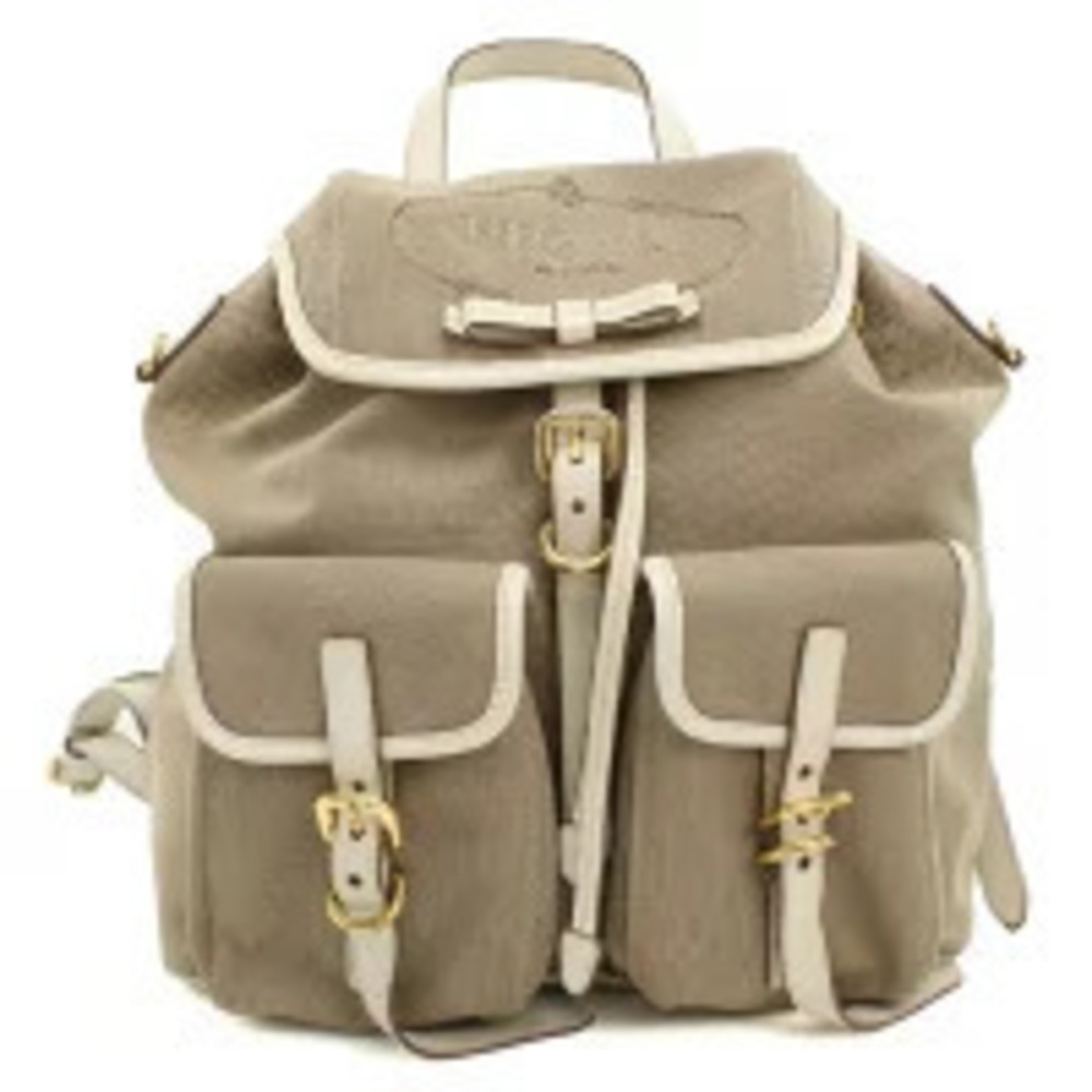 Prada Backpack Jacquard Beige Cream Travel Bag